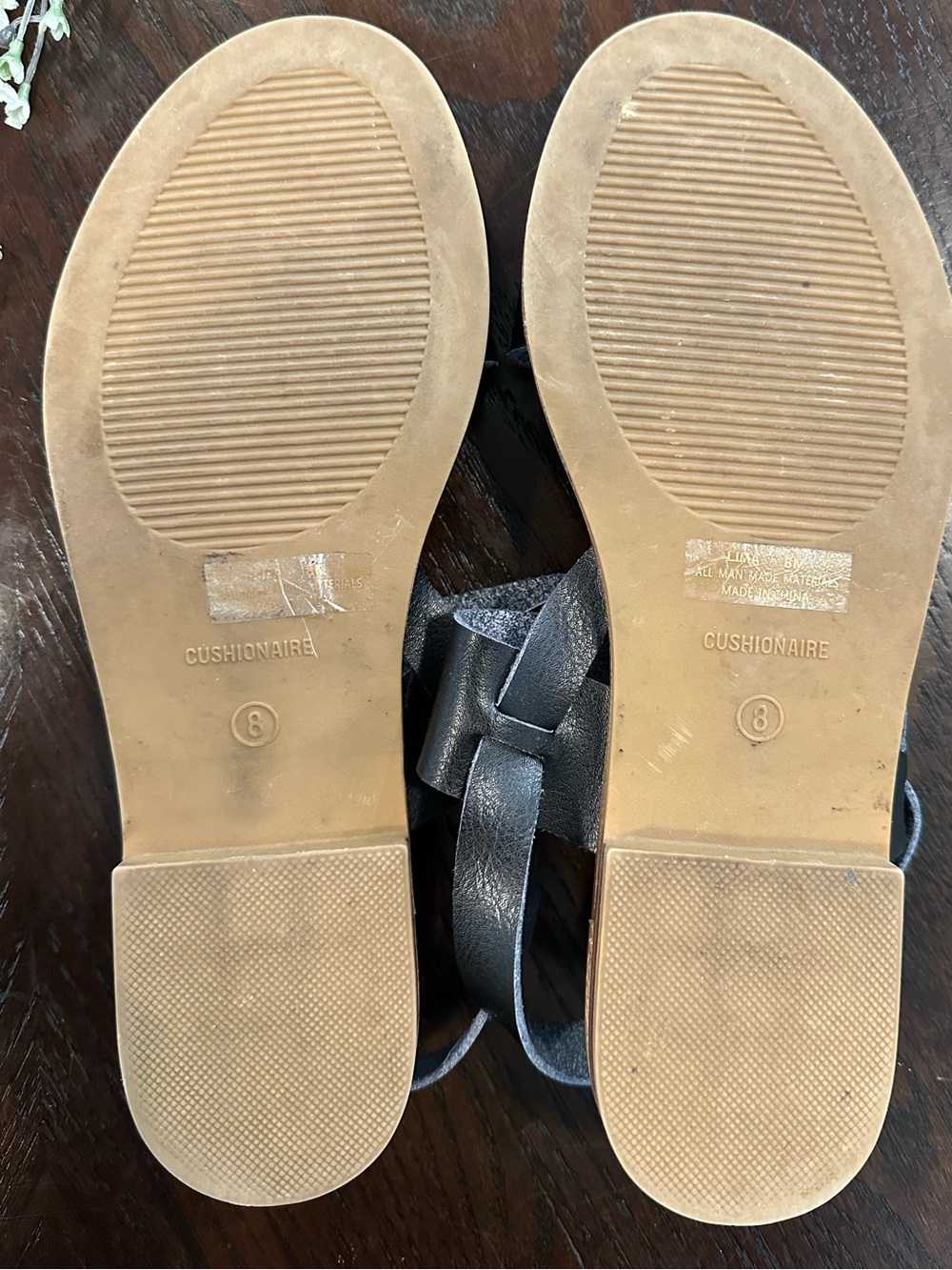 Women’s Black Flat Sandals Slingback Ankle Strap Comfort Size 8 Cushionaire - Picture 12 of 12